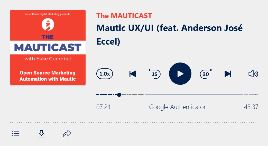 Apparition sur le 𝙈𝘼𝙐𝙏𝙄𝘾𝘼𝙎𝙏 #48 🔈 Mautic UX/UI